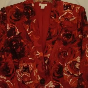 CHICOS FLORAL PRINT BLAZER JACKET